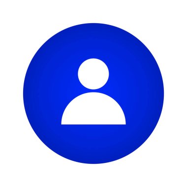 Simge Profili. Kişi Simgesi. Mavi Gradyan Çember Şeklindeki Profil Düğmesi. Vektör İllüstrasyonu