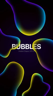 Sosyal medya için soyut arka plan. Gradyan renkli şekiller. Sıvı Formlar.