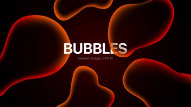 Liquid Abstract Background with Gradient soap Bubbles Shapes