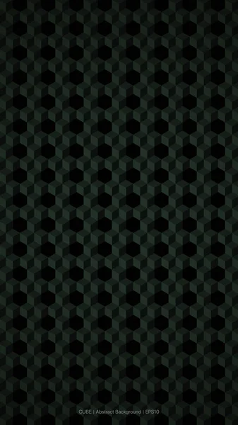 Dark Green Cube Abstract Verhalen Achtergrond. Kubus patroon achtergrond — Stockvector