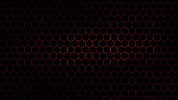 Dark Hexagon achtergrond met rood licht — Stockvector