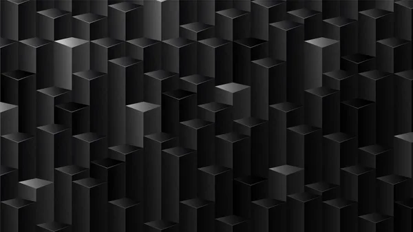Abstracte achtergrond met zwarte 3D geometrische kolommen — Stockvector