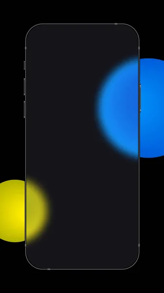 Glass Morphism Smartphone Wireframe Screen with Blurry Shapes — 스톡 벡터
