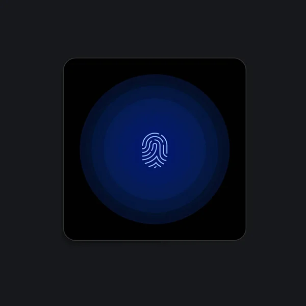 Impronta digitale Touch ID Widget digitale. Illustrazione vettoriale UI — Vettoriale Stock