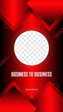 Sosyal Medya Hikayeleri için Red Dynamic Banner. Hesap Posterini Tasarla. Şeffaf Arkaplan ile Yaratıcı Web Şablonu