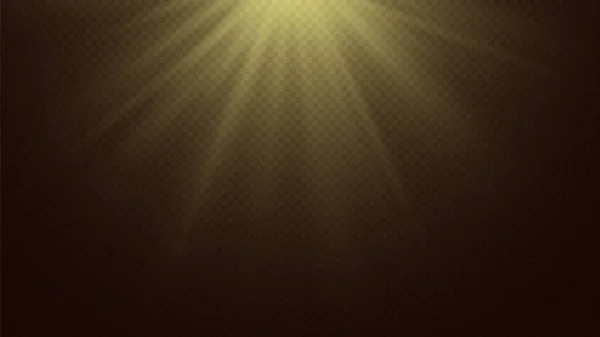 Sun Rays Special Effect. Realistic Sunshine on transparent background —  Vetores de Stock