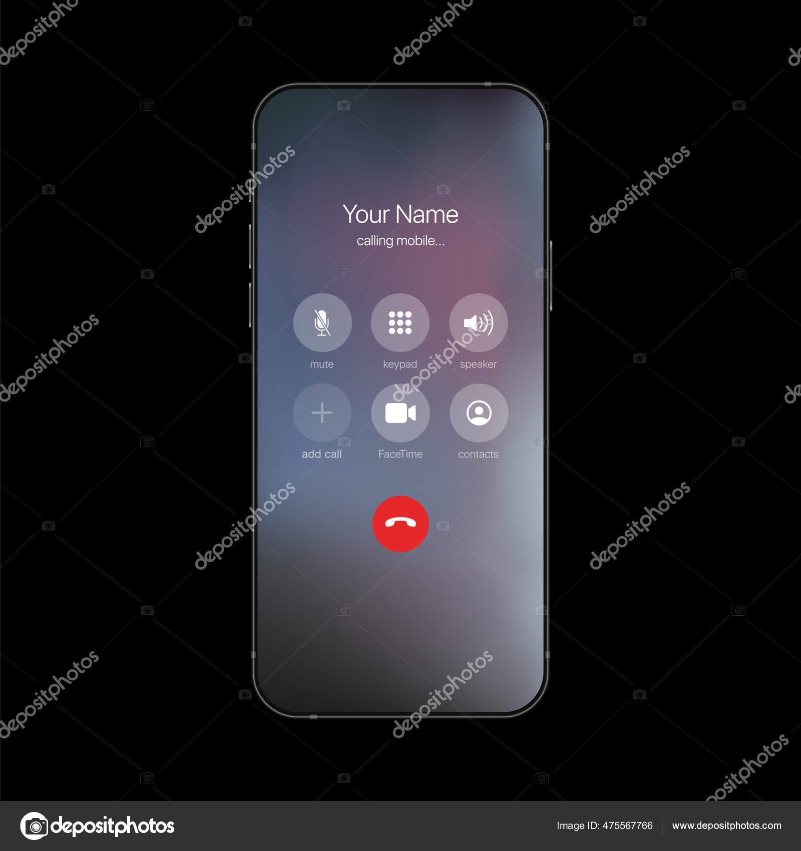 Вызываю Экранный Интерфейс. Мобильный Звонок По Шаблону Смартфона.