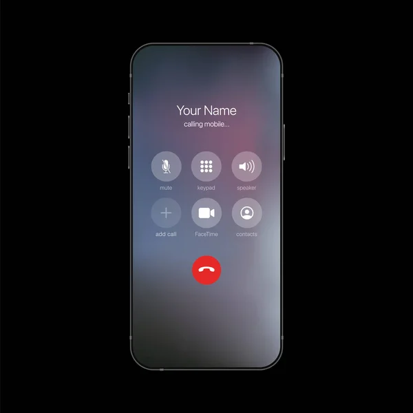 Виклик інтерфейсу екрана. Мобільний дзвінок на шаблон смартфона — стоковий вектор