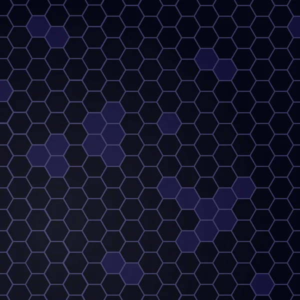 Donker paars zeshoek vormen abstracte vierkante achtergrond — Stockvector