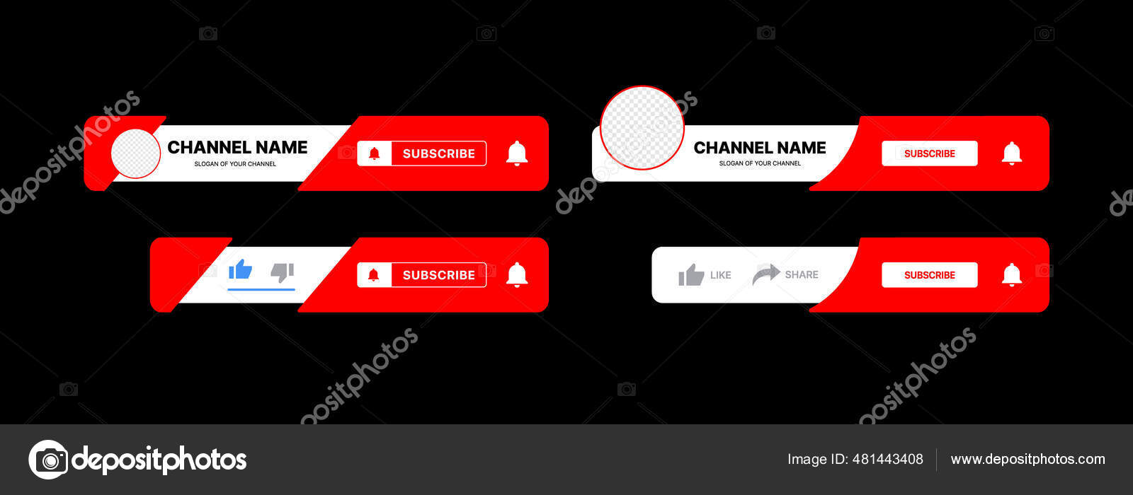 Набор Кнопок Youtube. На Третьем Месте Youtube. Название Канала.