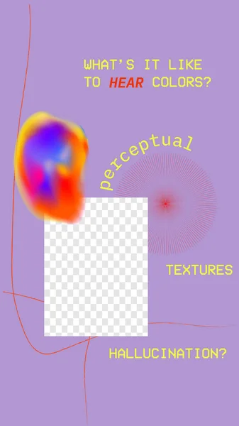 Cartel púrpura líquido abstracto para historias. Pon tu contenido en segundo plano. Tema Perceptual de la alucinación — Archivo Imágenes Vectoriales