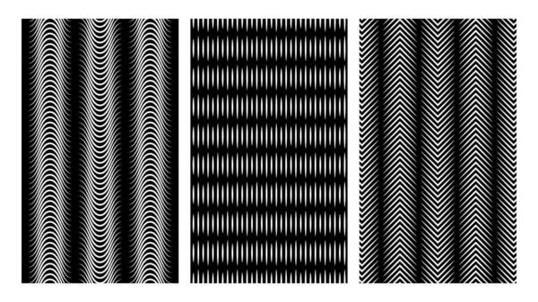 Motifs sans couture noirs et blancs avec effet d'illumination optique — Image vectorielle