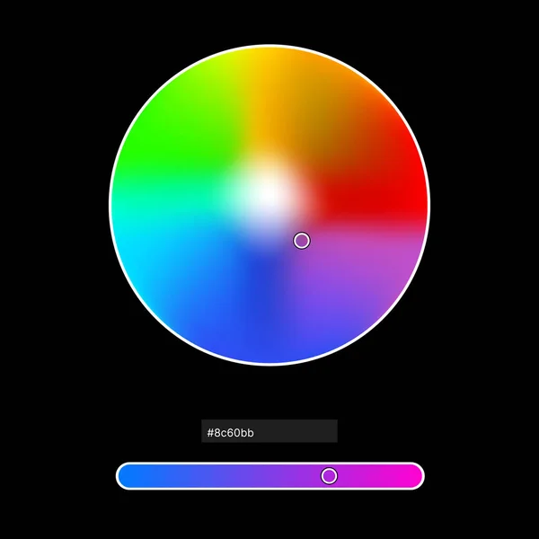 Färg Hjul koncept för att välja olika färger. Färgväljarassistent. — Stock vektor