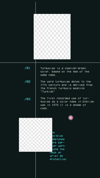 뉴스를 위한 단순 한 다크 수직 템플릿 (Simple Dark Vertical Template for Stories In Social Media): 미디어 콘텐츠를 위한 2 개의 스팟 이 있다. 블랙 스퀘어 배경에 관한 미니멀리즘적 미용 노트 — 스톡 벡터