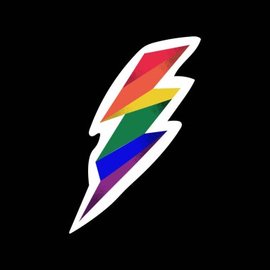 Gökkuşağı Yıldırımı. Renkli LGBTQIA Çıkartması