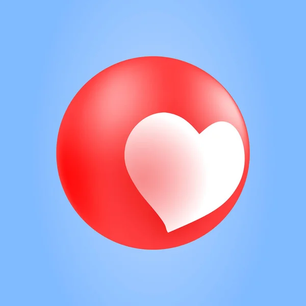 Isolated Heart Emoticon Reaction in Heart Shape. Réaction d'amour pour l'interface utilisateur des médias sociaux — Image vectorielle