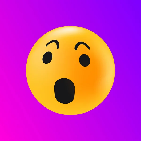 Икона шокированных эмоций. Удивительная реакция на лицо в социальных сетях. Изолированный элемент — стоковый вектор