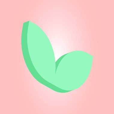 Grafik Basit Yapraklar konsepti. Üç boyutlu izole Yeşil Santral