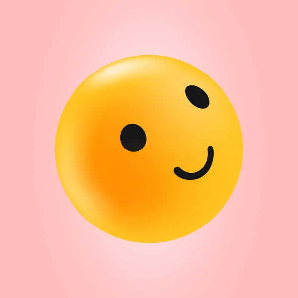 Rostro sonriente aislado. Cara de emoción positiva para las redes sociales — Vector de stock