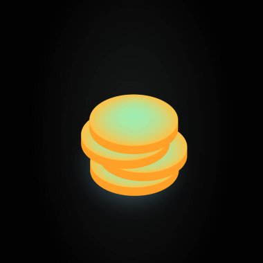 Grafik Altın Para Yığını. Siyah Arkaplanda Ayrı Değerler