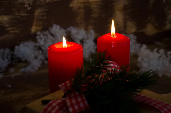 Velas de ano novo luz — Fotografia de Stock