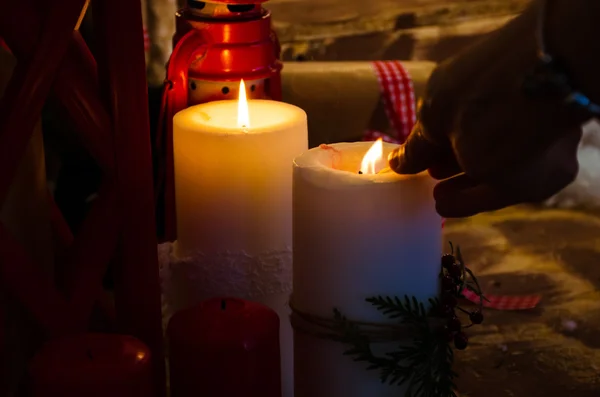 Новогодние свечи — стоковое фото