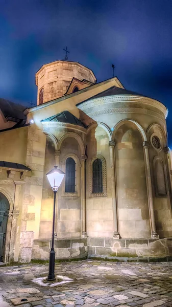 Nacht Lviv Oude Stad Architectuur Kerstvakantie Oude Stadarchitectuur Verlicht Door — Stockfoto