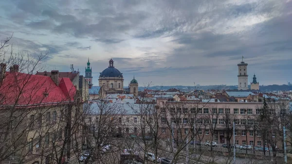 Night Lviv Old City Architecture Christmas Holidays Old City Architecture — Stock Photo, Image