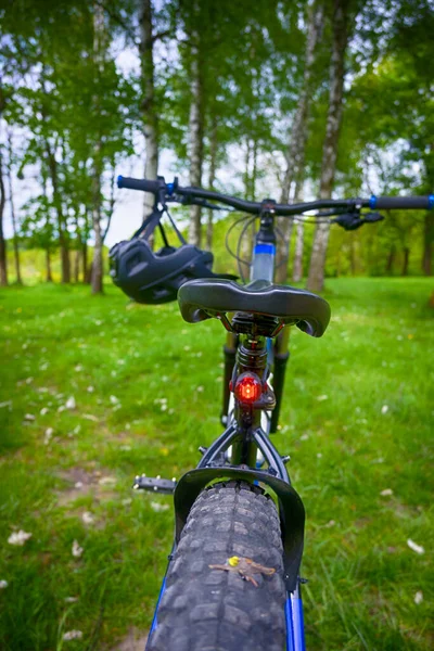 Cavalier Amateur Sur Vélo Dans Parc Printemps — Photo