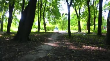 Bisiklet parkında bisiklet süren amatör bir binici.