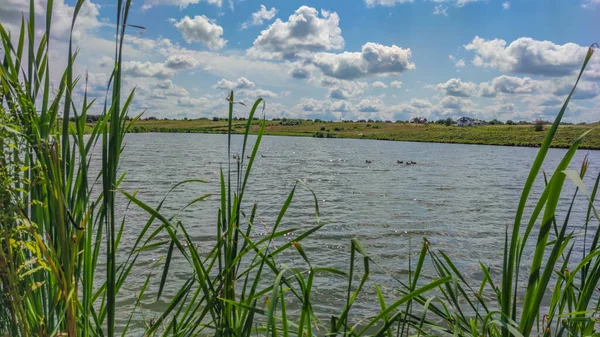 Landscape Lake Clouds Sky Summer Season — Stock Photo, Image