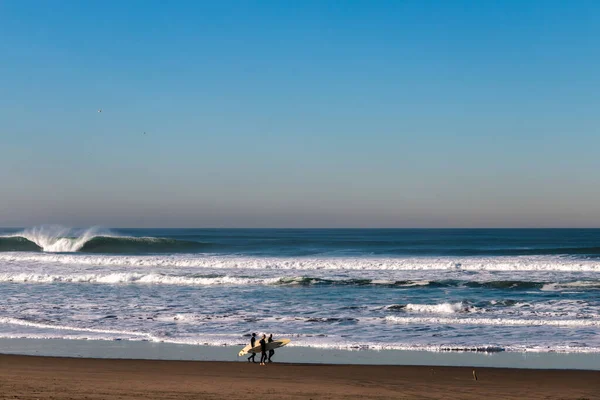 San Francisco yakınlarındaki Kuzey Kaliforniya 'da Büyük Dalgalar Kırılıyor