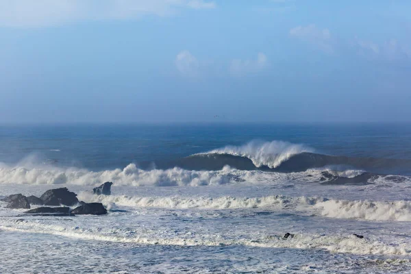 Mavericks sörf sahasında Büyük Dalgalar Kırılıyor
