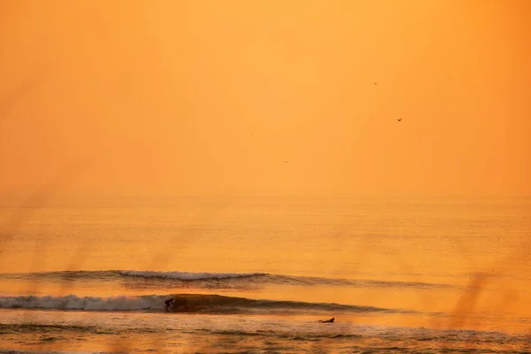San Francisco yakınlarındaki Kuzey Kaliforniya 'da Büyük Dalgalar Kırılıyor
