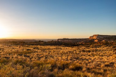 Canyonlands Ulusal Parkı yakınlarında açık bir çöl çayırı.
