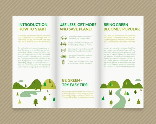 Brochure écologique — Image vectorielle