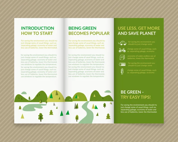 Brochure écologique — Image vectorielle