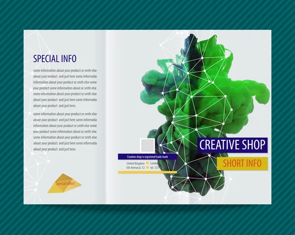 Brochure met groene inkt — Stockvector