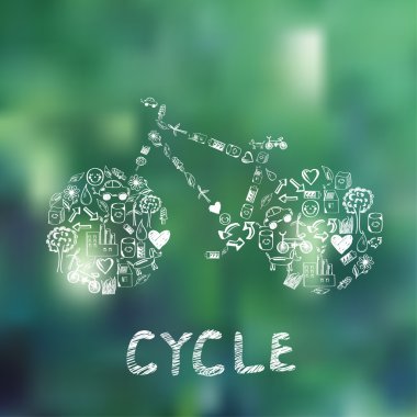 Hand drawn cycle clipart