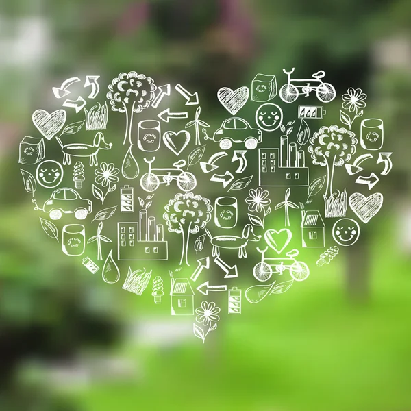 Elle çizilmiş ekolojik simgeler