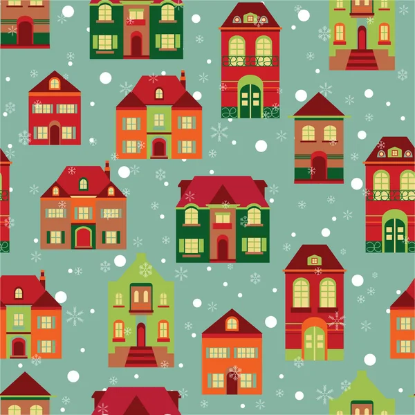 Evler ve kar taneleri desen