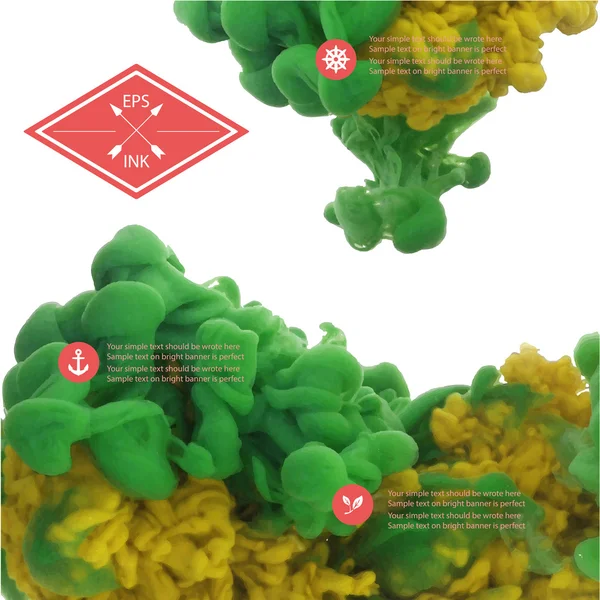 Tinta a rodar na água . — Vetor de Stock