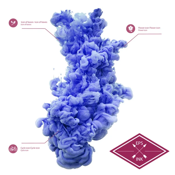 블루 잉크 물 소용돌이 — 스톡 벡터