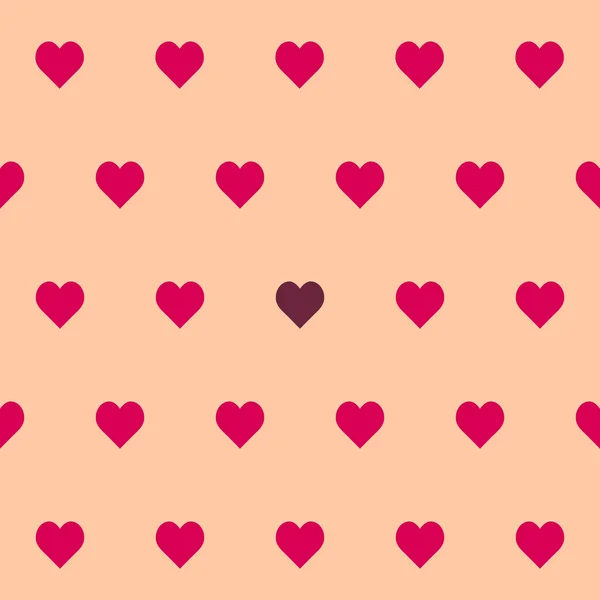 Valentins nahtloses Muster mit Herzen — Stockvektor