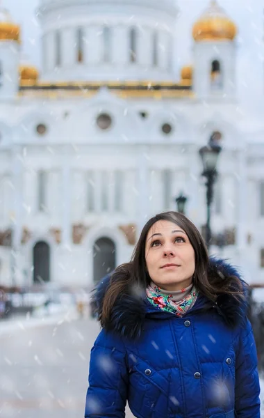 Kız Katedral Mesih'in Savior arka plan üzerinde