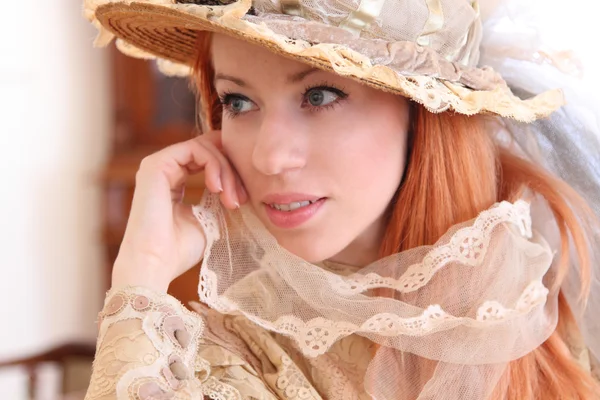 Dívka s kloboukem 02 — Stock fotografie