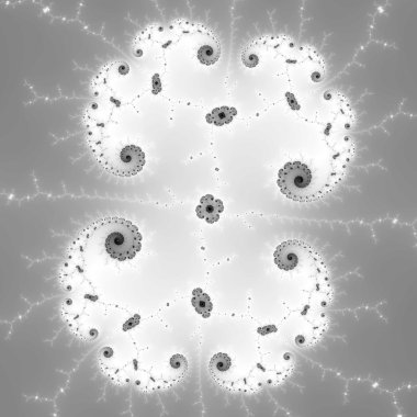 Siyah ve beyaz spiral ve Cloverleaf orta
