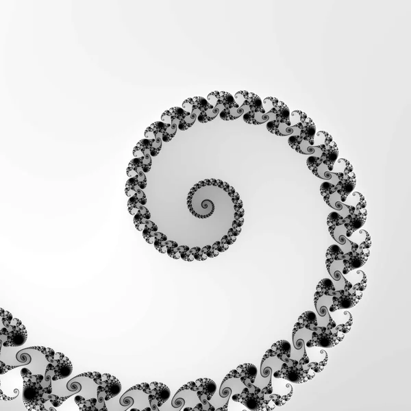 Black and White Fractal Spiral — Stock Photo, Image