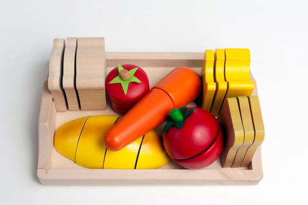 Los juguetes de madera en forma de los alimentos — Foto de Stock