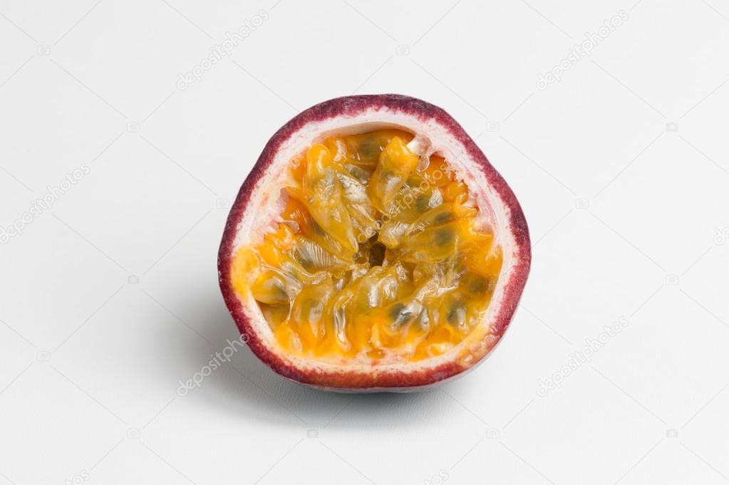 Halved passion fruit
